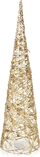 Sapin de Noël lumineux conique doré, 60 cm, 30 LED