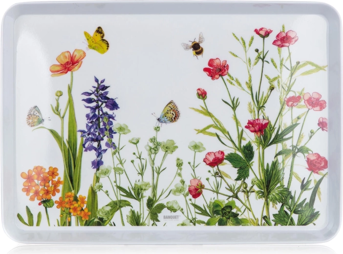 Plateau en mélamine MEADOW 30 × 21,5 cm, blanc
