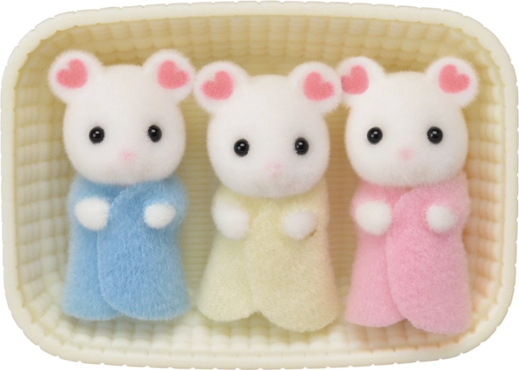 Triplés bébés souris Marshmallow