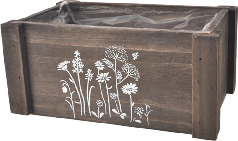 Caisse en bois MEADOW marron grande