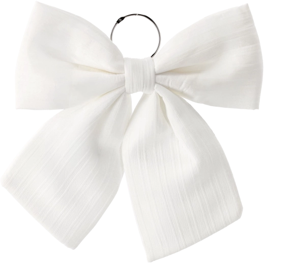 Grand nœud de Noël blanc 34 cm