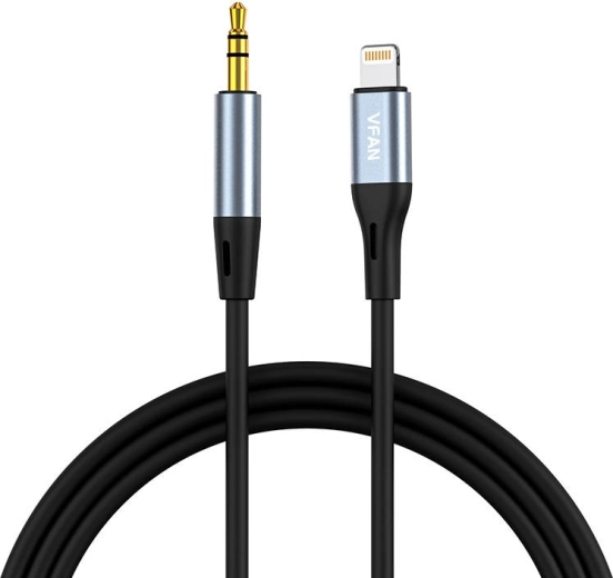 Câble VFAN L05 Lightning vers mini-jack 3,5 mm AUX, 1 m (gris)