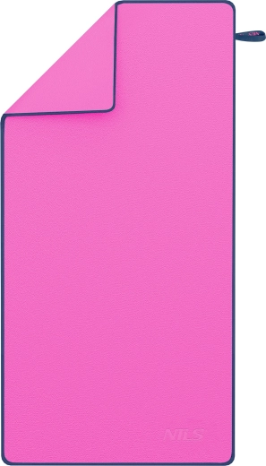 Serviette à séchage rapide en microfibre NILS rose/bleu marine 200 × 90 cm