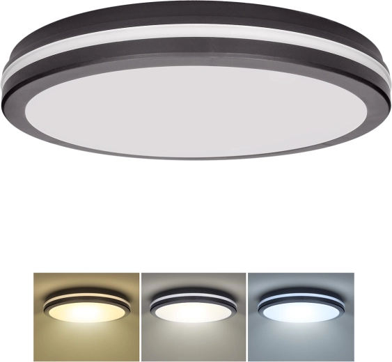 Plafonnier LED Solight Gari 44 W 3960 lm 3CCT IP65 noir