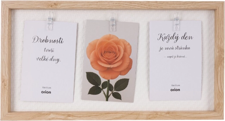 Cadre photo en bois pour 3 photos 42 × 22 cm – Beige