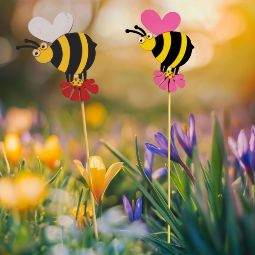 Décoration de jardin à piquer en forme d’abeille - 1 pièce