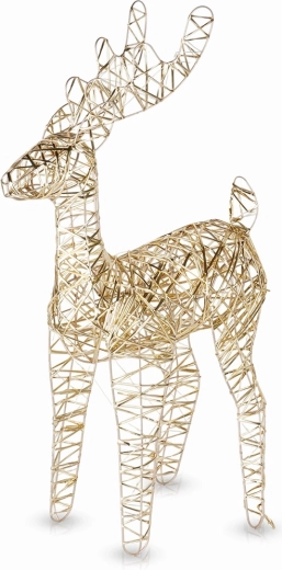 Renne doré lumineux 60 LED 60 cm