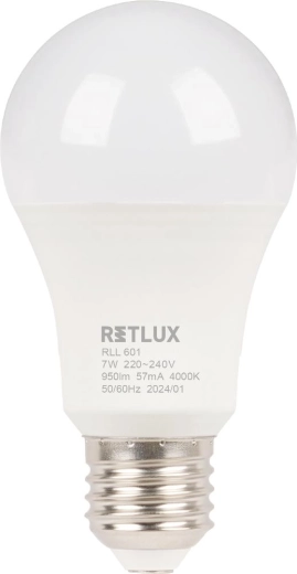 Ampoule LED Retlux A60 E27 7 W blanc froid