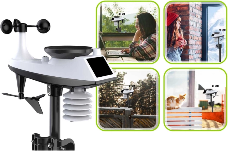 Capteur extérieur complet avec anémomètre et pluviomètre