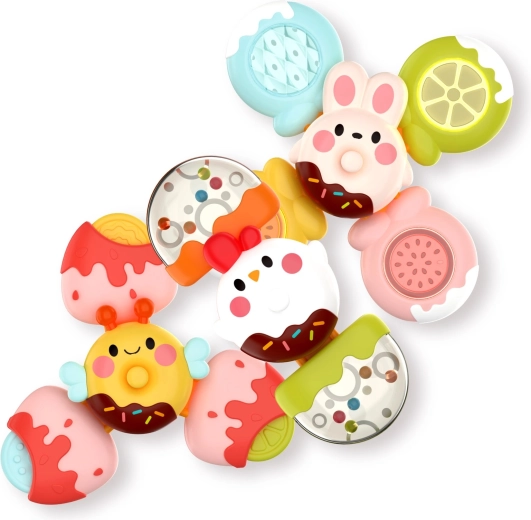 Set de fidget spinners sensoriels avec ventouse, 3 pièces