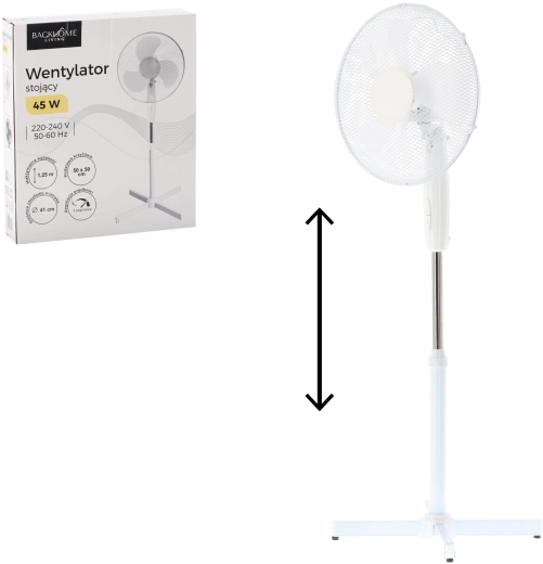 Ventilateur sur pied blanc 45 W