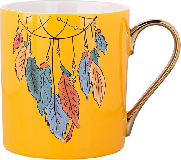 Tasse Exotic Plumes avec anse dorée 300 ml