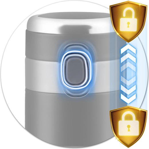 Couvercle étanche avec sûreté et commande à une main