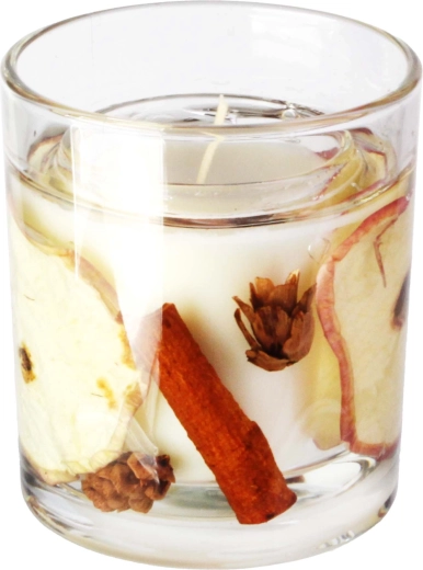 Bougie parfumée en verre Pomme de Noël à la cannelle 206 g (8 × 9 cm)