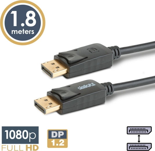 Câble DisplayPort vers DisplayPort 1.2, 1,8 m, noir
