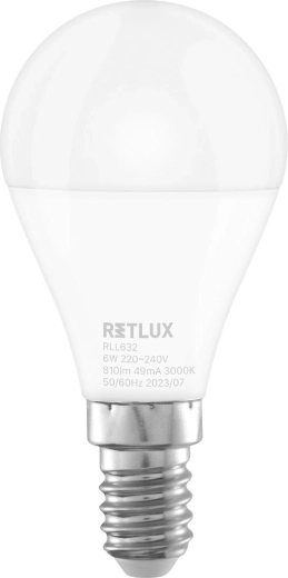Ampoule LED mini globe E14 6 W blanc chaud Retlux