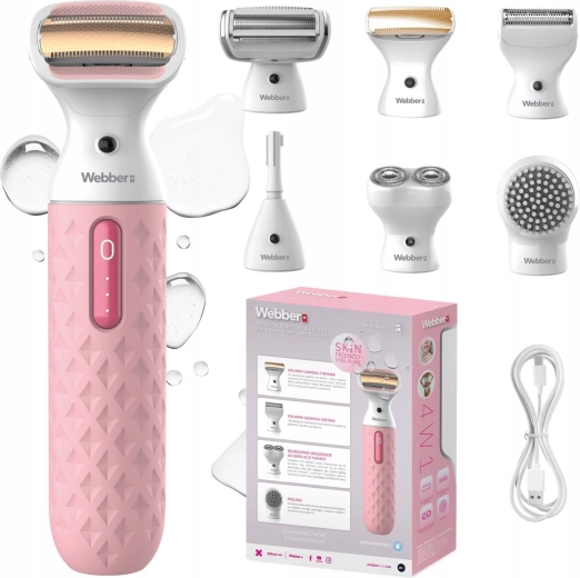 Rasoir et tondeuse sans fil 4‑en‑1 pour femme WEBBER visage et corps