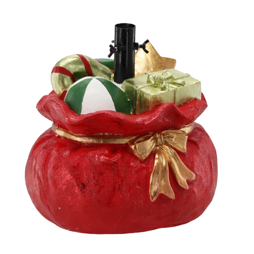 Support décoratif pour sapin de Noël en forme de sac rempli de cadeaux