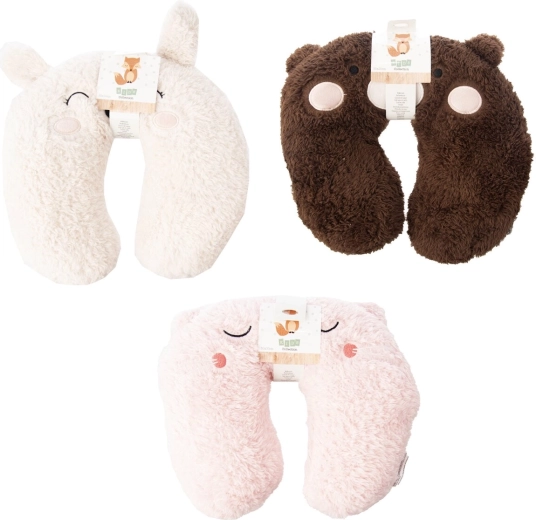 Oreiller de voyage en peluche pour la nuque en forme d’animal 30 × 30 cm