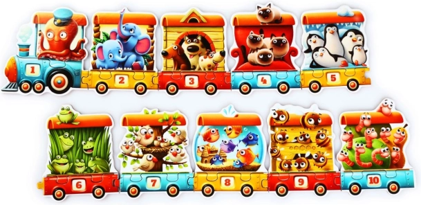 Puzzlika Train – puzzle éducatif 20 pièces, 94 cm