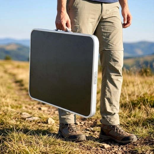 Pliage compact en valise avec poignée