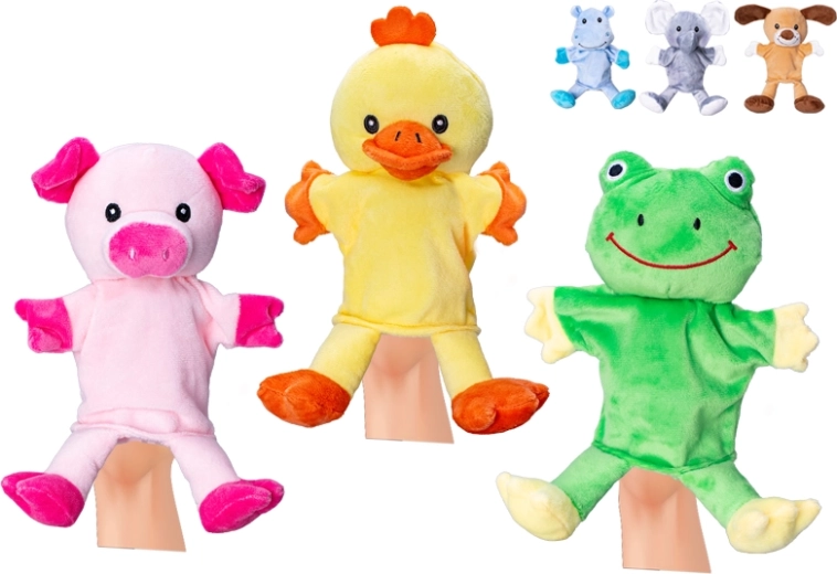 Marionnette en peluche animal 25 cm pour bébés et enfants