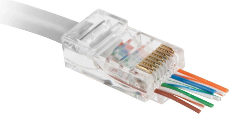 Fiche modulaire traversante RJ45 8P8C Cat.5e