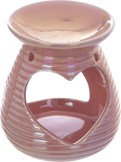 Brûle-parfum en céramique rose nacré