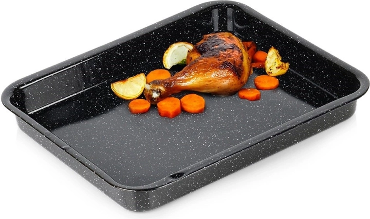 Plat à rôtir rectangulaire émaillé 39,5 × 33,5 × 4,5 cm, 4 l