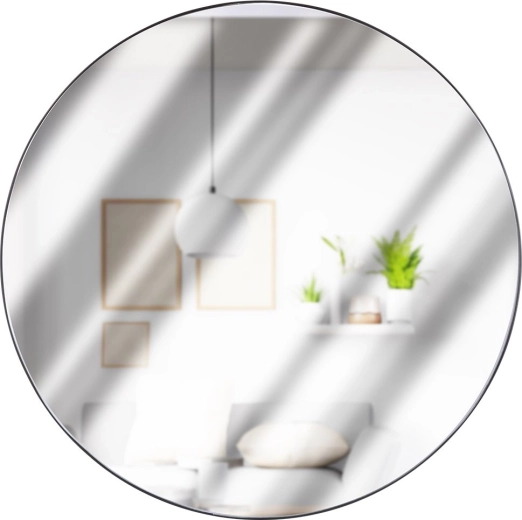 Miroir mural rond noir 55 cm