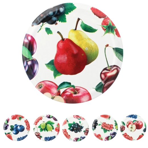 Couvercle métallique twist-off 82 mm avec motif fruité