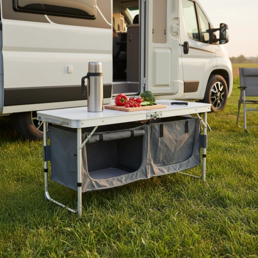 Grand espace de travail et compartiments de rangement malins