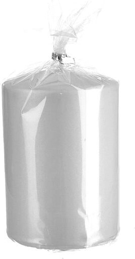 Bougie cylindrique gris mat 7 × 10 cm