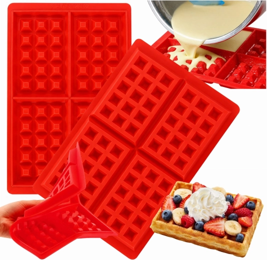 Moule à gaufres multifonction en silicone pour friteuse à air chaud (4 gaufres) - 1 pièce