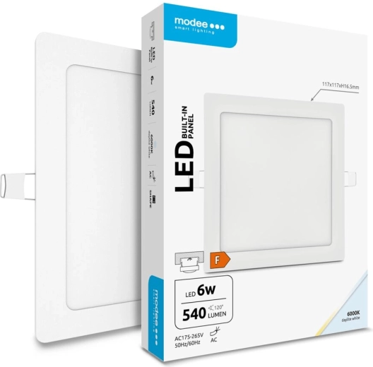 Panneau LED encastré carré Modee Lighting 6 W blanc froid 540 lm