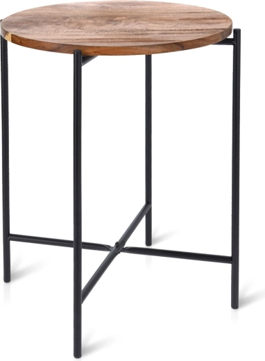 Table basse ronde en bois d’acacia 40 × 48 cm