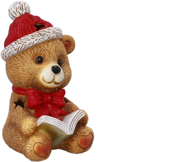 Figurine LED de Noël en forme d’ours avec nœud