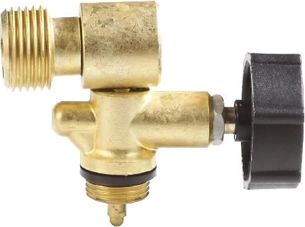 Vanne d’arrêt MEVA G 1/2" gauche avec sortie latérale pour bouteilles de GPL 2 kg