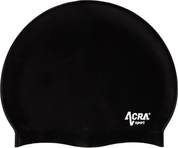 Bonnet de natation en silicone ACRA sport noir - 1 pièce