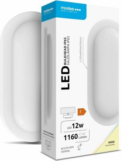 Applique/plafonnier LED ovale Modee Bulkhead 12 W 4000 K 1160 lm, blanc