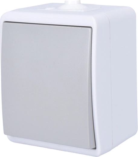 Interrupteur unipolaire Solight pour milieu humide IP54 gris