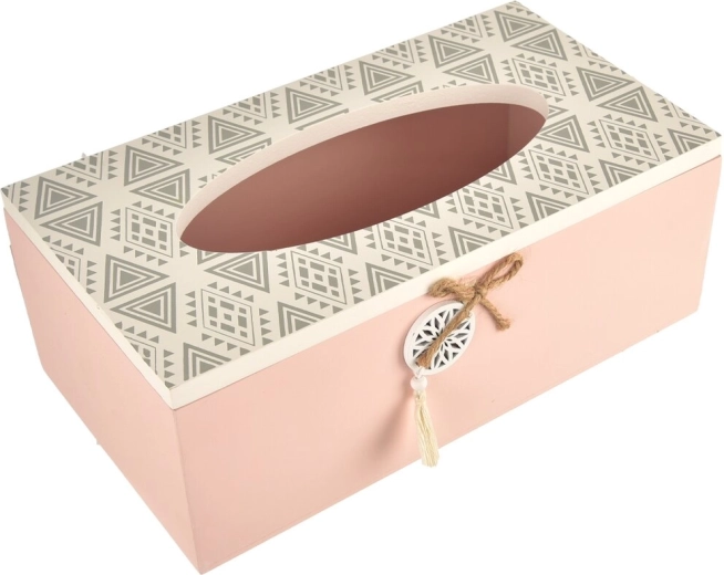 Boîte en bois rose pour mouchoirs en papier