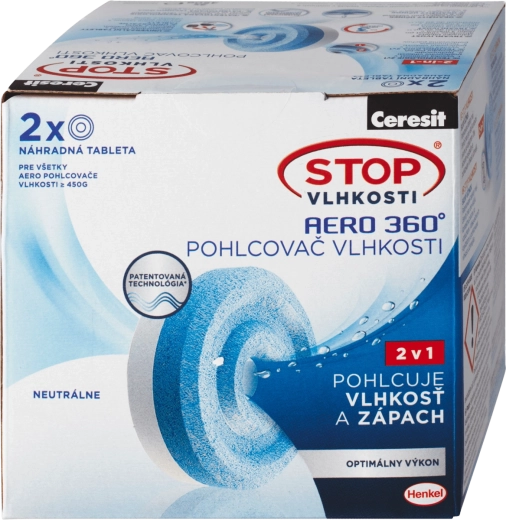 Ceresit Stop Humidité Aero 360° recharges 2×450 g, parfum neutre