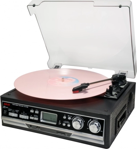 Tourne-disque Akai ATT-15SE avec radio et lecteur de cassettes