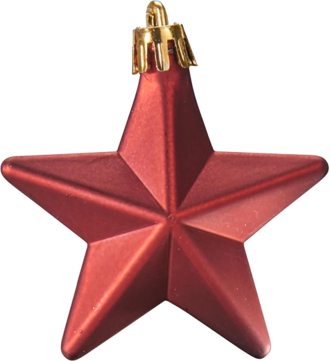 Décoration de Noël suspendue en forme d’étoile, couleur lie-de-vin, 6,5 cm - 1 pièce