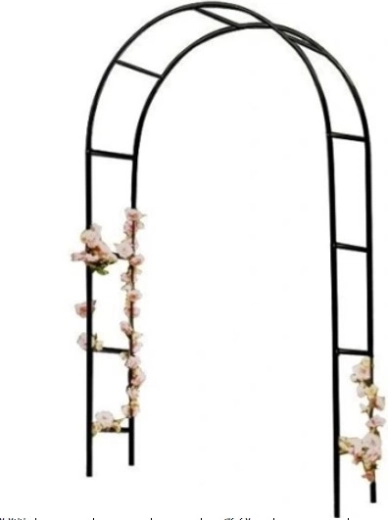 Pergola de jardin métallique en forme d’arche pour plantes grimpantes 240 × 140 cm
