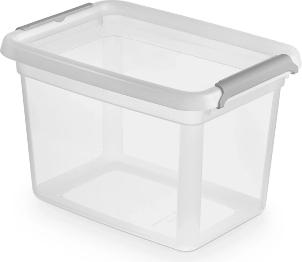 Boîte de rangement Basestore avec couvercle et clips 2 l
