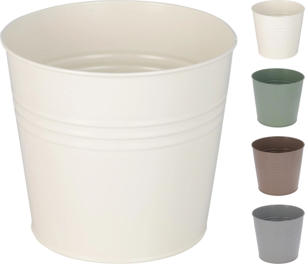 Cache-pot décoratif en métal 17 cm, assortiment de couleurs