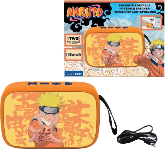 Enceinte Bluetooth portable NARUTO avec revêtement en tissu Lexibook