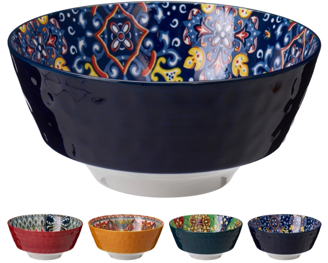 Bol en porcelaine 1,3 l avec motifs
